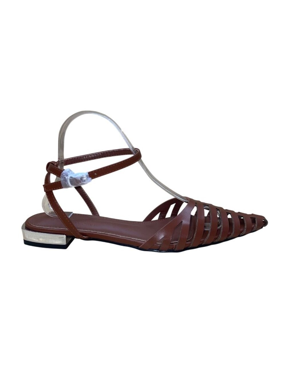 MOTF Womens Brown Faux Leather Strappy Slingback Sandals Size 8US